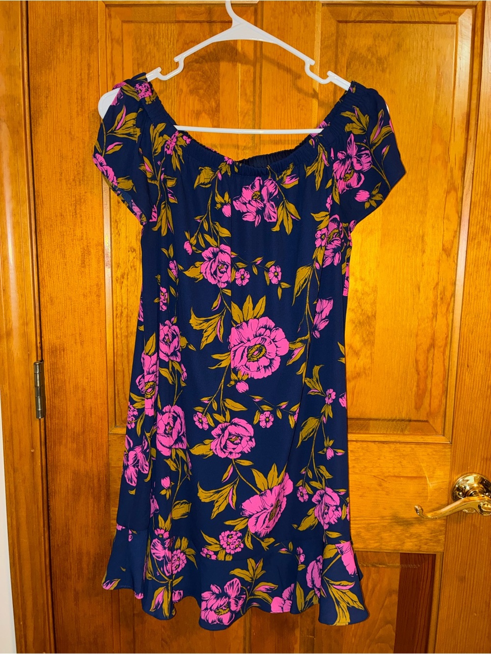 Express Navy Mini Dress with Pink & Gold Floral